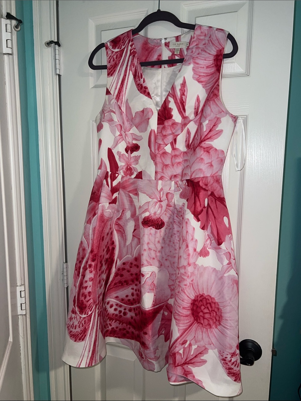 Ted Baker White Dress with Pink Floral Print